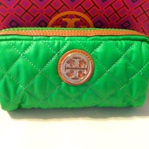 Tory Burch quilted makeup case New